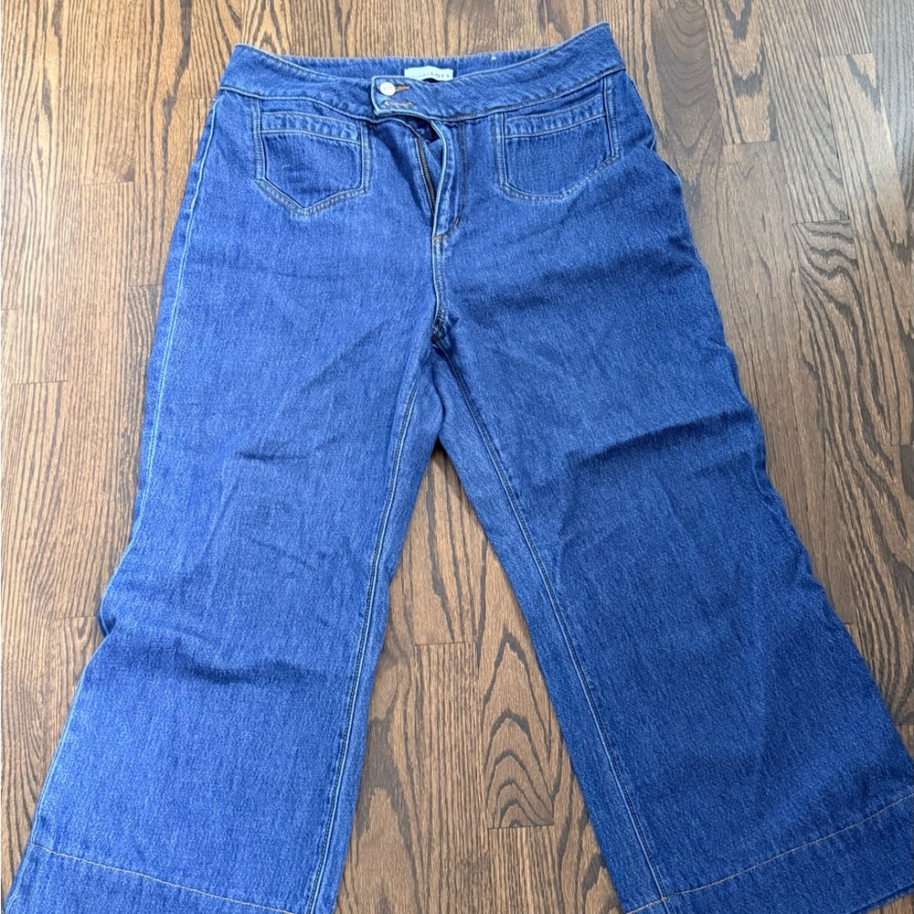 LOFT Wide Leg Jeans in Deep Blue